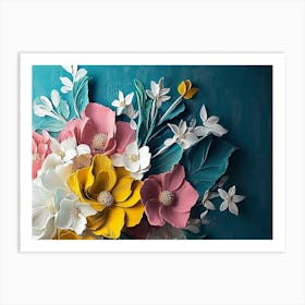 Cozy Modern Scene with a Spectacular Hyper Realistic Abstract of Spring Flowers Art Print