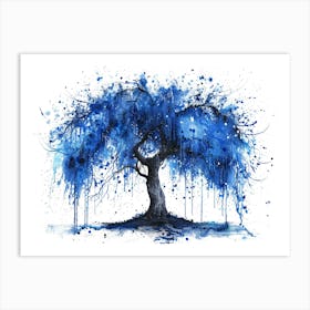 Blue Willow Tree Art Print