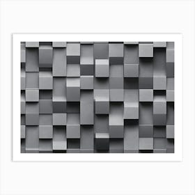 3d Design with Gray Squares Art Print