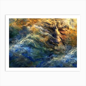 Old Man In The Waves Art Print