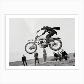 Eton Schoolboy Jump Motorcycle Art Print