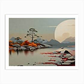 Moonlight Over The Water Art Print