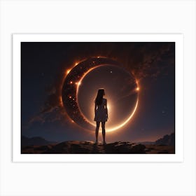 A lone heart under a mesmerizing sky Art Print