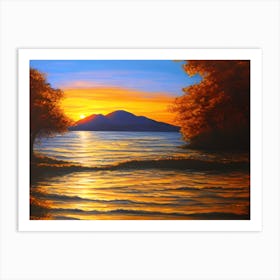 Sunset Over The Lake 3 Art Print