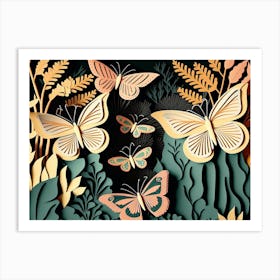 Butterflies In The Garden Art Print