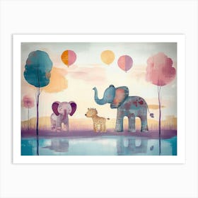 Art With Animals And Pastel Colors 4 Art Print