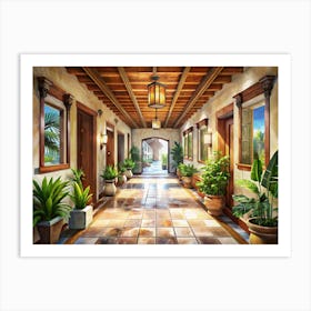 Spanish Style Courtyard Art Print