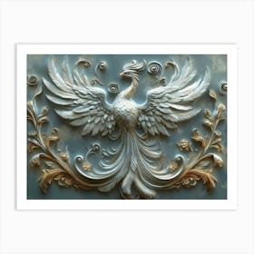 3d Relief of a Mystical Phoenix Art Print