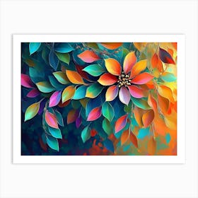 Colorful with Vibrant Sunflower Art Print