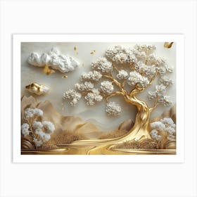 Gold Tree 4 Art Print