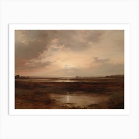 Warm Autumn Landscape Painting Art Print