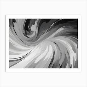 Abstract Black And White Swirling Pattern 8 Art Print