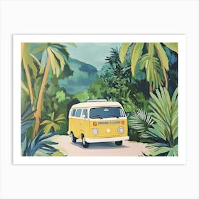 Vw Bus In The Jungle Art Print