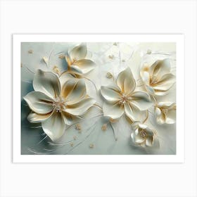 White Flowers 1 Art Print