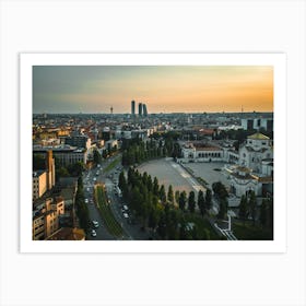 Sunset Milan city, Italy Art Print. Art Print