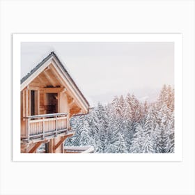 Warm Snowy Cabin Art Print