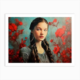 Girl In Red Art Print