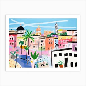 Rome Italy Cute Watercolour Illustration 1 Art Print