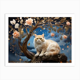 Cat In A Tree 1 Art Print