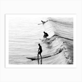 Black White Surf Art Print