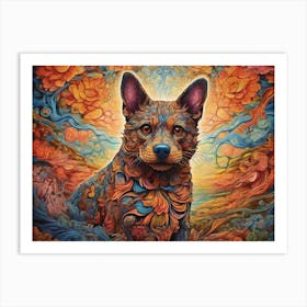 Psychedelic Dog Art Print