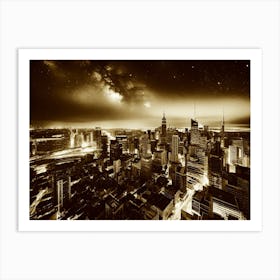 Night In New York City 1 Art Print