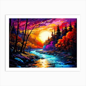 Canadian Art Water And Trees Art Print