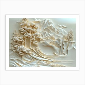 Beautiful 3d Marble Landscapes Art Print