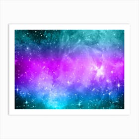 Blue Pink Galaxy Space Background Art Print