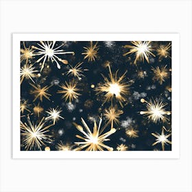 Gold Sparklers vector art Art Print