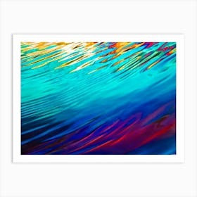 Abstract Background Featuring A Wave Cresting With Vibrant Tropical Ocean Hues Merge Of Turquoise A (1) Art Print