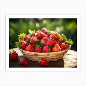 Strawberries In A Basket 2 Art Print