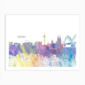 Cologne Germany Skyline Splash Art Print