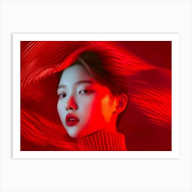 Asian Woman With Red Hair Art Print