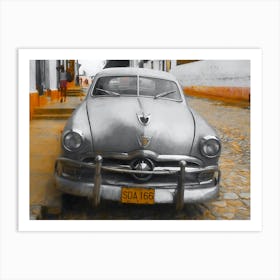 Silver Car Of Cuba Art Print