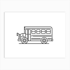 School Bus Vector Illustration 1 Art Print