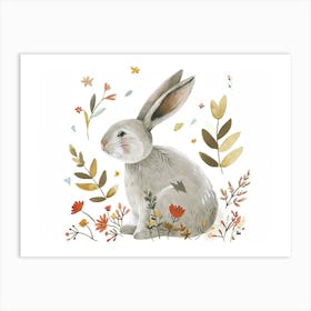 Little Floral Arctic Hare 6 Art Print