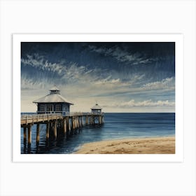 Pier At The Beach Art Print