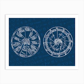 Astrology Wheel - Vintage alchemy, esotericism, spiritual, mystic Art Print