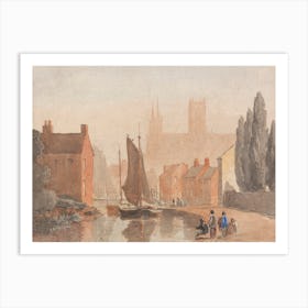 Lincoln Cathedral From Brayford Pool, David Cox Art Print