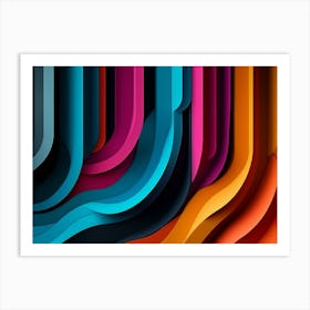 Abstract Colorful Depicting Different Shapes Art Print