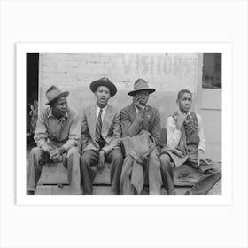 Boys Sitting On Bench On Street, Waco, Texas By Russell Lee Art Print