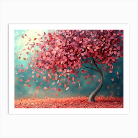 Elegant Colorful Tree with Colorful Leaves 3 Art Print