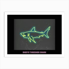 Neon Pink Bigeye Thresher Shark Poster 6 Art Print