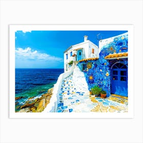 Seaside Vacation - Crete Greece Art Print