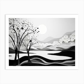 Nature Abstract Black And White 6 Art Print