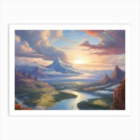 Sunset In The Mountains 5 Art Print