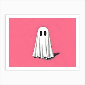 Ghost On Pink Background Art Print