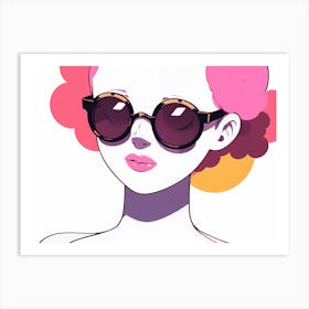 Cartoon Girl With Sunglasses Art Print