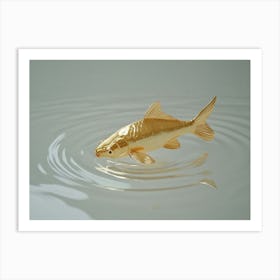 Gold Fish In Water Art Print